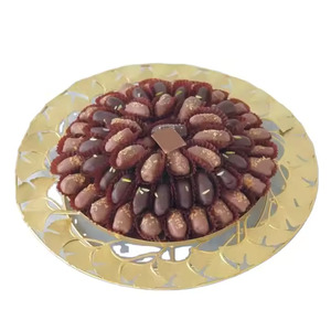 Plateaux ronds en incrustation de résine sûrs et beaux Incrustation de nacre Pétale Look for Home Hotel Restaurant Plats et assiettes élégants - Product Image 5