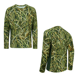 Camisa de caza personalizada, camisa de manga larga de camuflaje elástico estirable, camiseta de protección solar para hombres que absorbe la humedad, camiseta táctica - Product Image 3