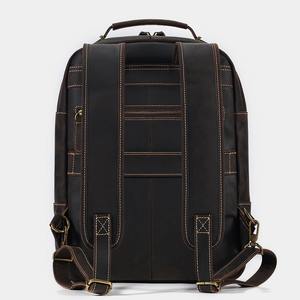 Large Luxury Embossed Logo Oxford Backpack Custom Genuine <b>Leather</b> Polyester High Business Computer <b>Laptop</b> <b>Bag</b> for Men Zipper - Product Image 3