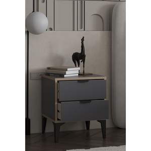 Mesita de Noche Moderna Plegable y Ecológica Arden con 2 Cajones, Mueble de Dormitorio Elegante con Almacenamiento para Escuela y Sala de Estar - Product Image 4