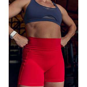 Shorts ultra taille haute à 4 poches pour femme Fusion - Rouge vif - Product Image 4
