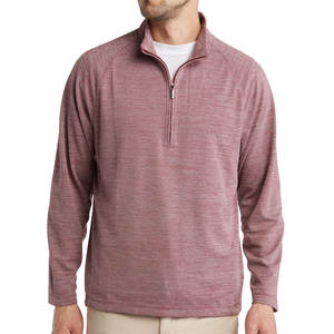 Wholesale 100% Cotton T-<b>Shirt</b> for <b>Men</b> Half Sleeve Zip <b>Shirts</b> Good Quality Half Zip Tops and Long Sleeve T-<b>Shirts</b> - Product Image 2
