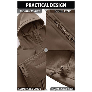 Chaqueta Softshell de alta calidad con logotipo personalizado de buena calidad, prendas de vestir exteriores de otoño, capucha a prueba de viento, chaqueta Softshell de moda - Product Image 3