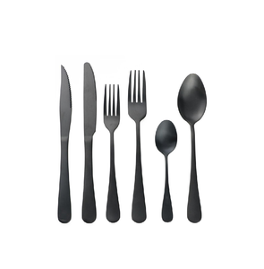 Cuillères et fourchettes à dessert miroir Couverts Mat Couverts Ensemble de couverts en acier inoxydable noir Offre Spéciale - Product Image 6