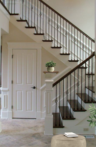 Boîte personnalisée Newels 4091RP Boîte en bois caoutchouc Newel avec panneau routé Détail Pièces élégantes d'escalier pour tout escalier d'EFS - Product Image 5