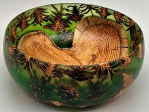 Tazón de comida para mesa de comedor y utensilios de cocina para el hogar más vendidos, tazón de mezcla de alimentos de boda hecho a mano de madera y resina, tasa de fábrica - Product Image 3