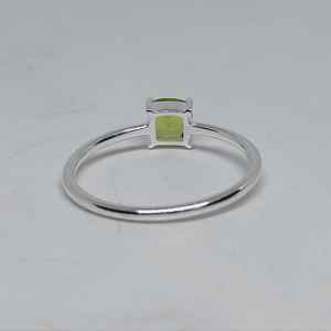 Cushion Peridot Ring 925 Sterling Silver February Birthstone Jewelry Handmade Elegant Gift for Women Vintage Rhodium Plated - Product Image 3