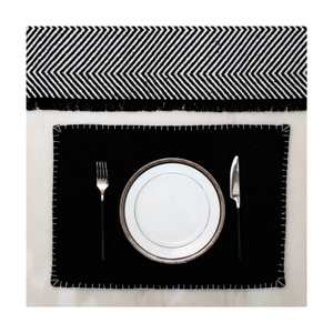 Mantel Individual de Algodón Ecológico con Bolsillo, Rayas Verdes y Blancas, 30x45cm, Ligero, Certificado OEKO-TEX, Origen India - Product Image 5