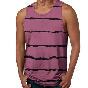 Débardeurs pour hommes en élasthanne/coton faits à la main, tricotés, vêtements de sport musculaire pour la course à pied, respirants, ajustables, style streetwear, tissu 180g - Product Image 3