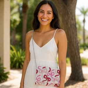 Amore Beaded Clutch, Romantic Beaded Bag, Love Purse, Estética Pink Clutch, Elegant Valentine Bags, Cute Date Night Purse, - Product Image 6