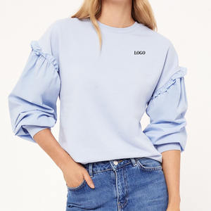 เสื้อสเวตเตอร์แขนยาวแบบสวมหัวผ้าฟลีซสำหรับผู้หญิงเสื้อสวมหัวผ้าคอตตอนพิมพ์โลโก้ได้ตามต้องการ - Product Image 3