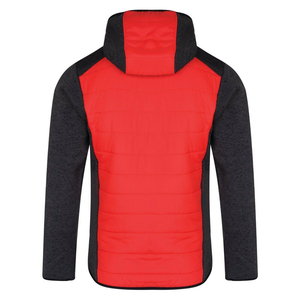 Blouson bombardier bouffant décontracté à fermeture éclair pour hommes manteau polaire hybride à capuche en tricot chaud pour golf avec logo personnalisé style décontracté - Product Image 6