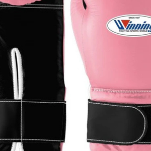Gants de boxe professionnels en cuir rose et noir avec sangle de poignet en velcro, gants d'entraînement et de sparring pour hommes et femmes - Product Image 3