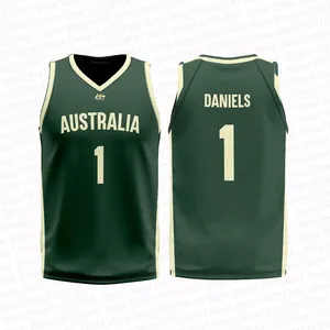 Maillot de basket-ball d'Australie 2024, t-shirt d'été pour hommes/garçons, veste de sport sans manches, t-shirt spécial, ensemble de maillots de basket-ball - Product Image 5