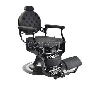 Factory Direct Durable Luxury Black Barber <b>Chair</b> Hydraulic <b>Reclining</b> Salon Styling <b>Chair</b> Custom Made for Hotel School Turkey - Product Image 1