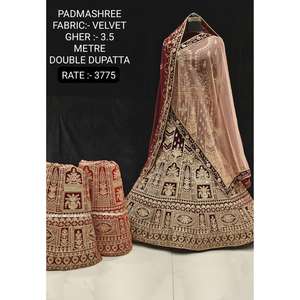 Haute qualité velours concepteur vêtements de mariage élégant mariées robe embellissements lourds séquence travail pour les mariages pakistanais indiens - Product Image 3