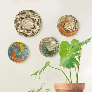 Panier mural bohème en jonc de mer, décoration d'intérieur, décoration murale pour salon - Product Image 4