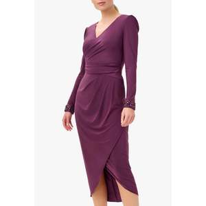 Abito Midi Nero in Jersey da Donna Adrianna Papell, Maniche Lunghe, Stile Elegante e alla Moda, Taglia XS, Vita Bassa, Lavabile - Product Image 3