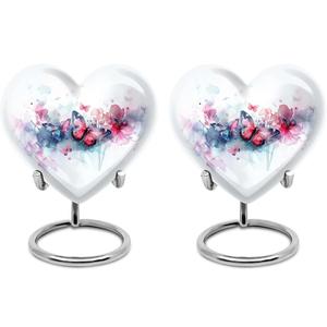 ชุดโกศลายผีเสื้อ3นิ้วสไตล์อเมริกันมี2สีโลหะไม้ทองเหลืองเซรามิกหินอ่อนสำหรับขี้เถ้าสำหรับสัตว์เลี้ยงหรือผู้ใหญ่ - Product Image 1