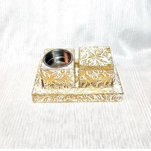 Encensoir en bois de style arabe, vente chaude pour l'Aïd et le Ramadan, ensemble Bakhoor avec décoration en rotin tressé, design en bambou Bakhoor Mubkhar - Product Image 2