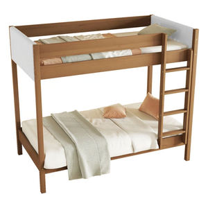 Lineage Corporation's Keeson, litera doble de madera maciza con tela de vellón de peluche, estribo de cabecera para dormitorio - Product Image 5