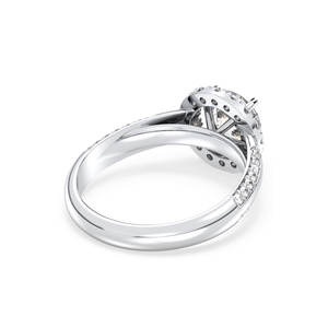 REYES OEM ODM joyería fina personalizada GRA certificado 925 plata esterlina corte redondo 1,38 quilates Moissanite Halo anillos para mujeres - Product Image 4