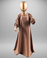Vente en gros : Robe longue Abaya musulmane pour filles, grande taille, respirante, séchage rapide, manches longues, longueur au sol, modeste, islamique, avec hijab doux