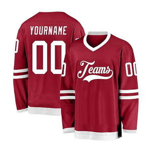 Jersey de hockey con cuello en V personalizado de alta calidad, nombre personalizado, logotipo de número de nombre de equipo para hombres, ropa de hockey sobre hielo de alta visibilidad para jóvenes - Product Image 2