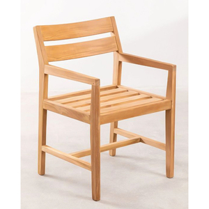 FAUTEUIL À MANGER EN BOIS DE TECK MASSIF SIMPLE FABRIQUÉ EN INDONÉSIE - Product Image 1