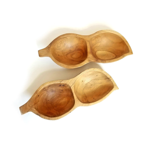 Juego de 2 platos y platos para servir hojas de madera de tamaño personalizado de la mejor calidad con base de madera de fabricación india - Product Image 6