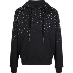 Haute Qualité Personnalisé Coloré Diamant Coton Polaire Pull Hommes Sweats Lourd Strass Agrémenté Hoodies - Product Image 1