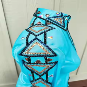 เสื้อสตรีผ้าแก้ว100% แบบยืดได้ผ้าแก้วแวววาวสวมใส่สบายสำหรับการแสดงขี่ม้า - Product Image 2