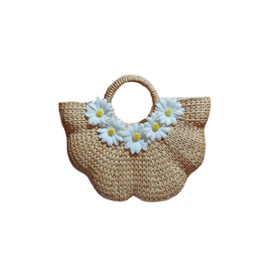 Handmade Water Hyacinth <b>Straw</b> Tote <b>Bag</b> for Women - Affordable Wholesale Beach Handbag with Boho <b>Summer</b> Style - Product Image 5