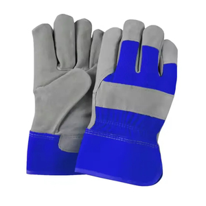 Venta al por mayor de fábrica Guantes de seguridad laboral industrial de cuero de vaca de doble palma Protección de trabajo de soldadura al aire libre mejorada 2025 - Product Image 2