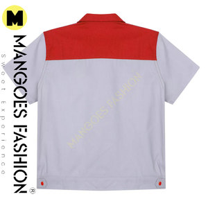 Top de uniforme de mecánico de motor: abrigo de trabajo de manga corta y camisetas de dos bolsillos para hombres y mujeres al por mayor - Product Image 6