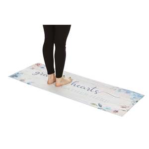 20 X 55 Chic Anti-Fatigue Floral Pattern Memory Foam Kitchen <b>Runner</b> Mat Grateful Hearts Gather PVC <b>Carpet</b> for Standing Use - Product Image 3