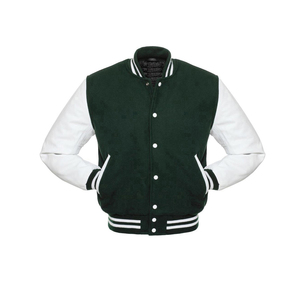 Winter Men's 100% Cotton Leather Varsity Jacket Stand Collar Front Logo Customizable Design Breathable Quick-Dry High Quality - Product Image 5