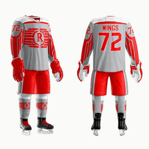 Maillot de Hockey sur glace Logos personnalisés fabriqués de haute qualité hommes chemises sublimées uniforme de Hockey vierge nom et numéro brodés - Product Image 4