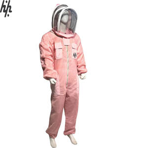 Beekeeping Three Layer <b>Mesh</b> Ultra Ventilated Round Veil Suit in pink Color (Free <b>Gloves</b>) - Product Image 2