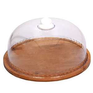 Prisma Designs Support à gâteau en bois d'acacia artisanal, plateau de présentation de dessert rustique et écologique, plateau de service pour mariage - Product Image 4