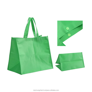 Bolsas de compras tejidas de PP de diseño personalizado de Vietnam, bolsas no tejidas reutilizables plegables ecológicas, estilo de letra impresa con logotipo - Product Image 5