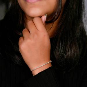 Or pur 18 carats 14 carats 1.70MM rond taille brillant cultivé en laboratoire GIA IGI Bracelets en diamant pour femme Cadeau d'anniversaire ou de mariage pour elle - Product Image 3