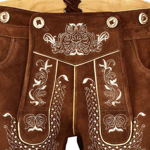 Custom Logo Design Latest German Bavarian Lederhosen <b>Men's</b> <b>Shorts</b> Solid Casual Digital Printing <b>Knee</b>-<b>Length</b> Leather - Product Image 2