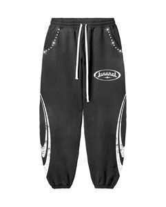 Custom Acid Rhinestone Wash Luxury Men Loose 100% Algodón con bolsillos Sudadera de invierno y pantalones de chándal Set Sweatsuit Sets Hombres - Product Image 3