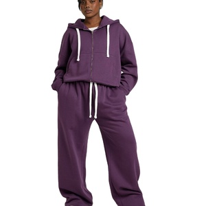 Ensemble de survêtement pour femme USA Activewear, tissu extensible, ensemble de survêtement décontracté pour femme, molleton de coton doux, ensemble assorti, vente en gros - Product Image 1