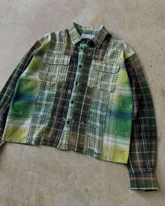 Chemise en flanelle d'hiver personnalisée 100% coton, T-shirt ample à manches longues avec col montant, confort décontracté - Product Image 1