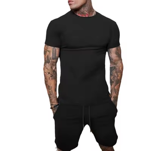 High Quality Summer <b>Men's</b> Short Sets Casual Solid Jogger T <b>Shirt</b> and Shorts for <b>Men's</b> Short Sleeves Clothes Sets OEM Service - Product Image 2