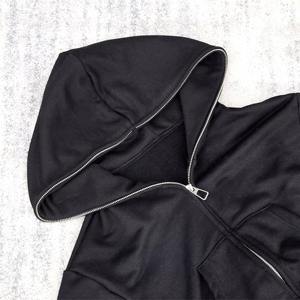 New Design Customized <b>Zip</b> <b>Up</b> <b>Crop</b> <b>Hoodie</b> & Shorts Sets OEM Solid Short OEM 100% Cotton Sets 2 piece Women's Sets - Product Image 4