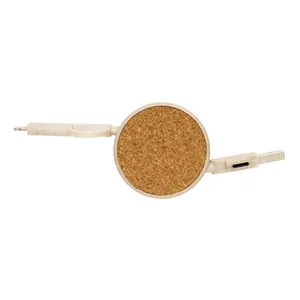 Cavo USB Retrattile 6 in 1 in Sughero, Gadget Promozionale Sostenibile - Product Image 3