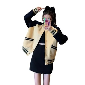 Chaqueta de béisbol Vintage para mujer para primavera otoño estilo americano sabor Hong Kong Petite suelta estudiante transpirable algodón - Product Image 1